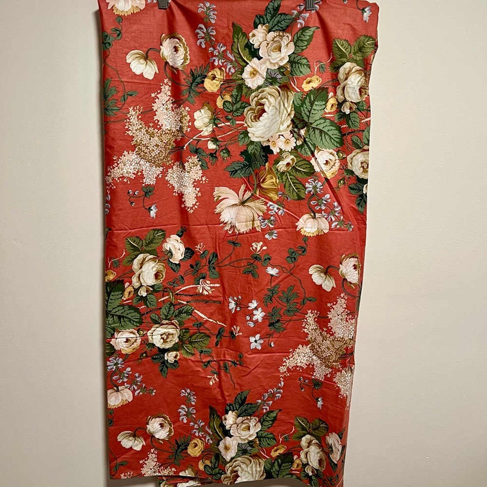 VTG Floral Designer Brunschwig & Fils Fabric in Coral Pink and Green 12 yards - Picture 11 of 14